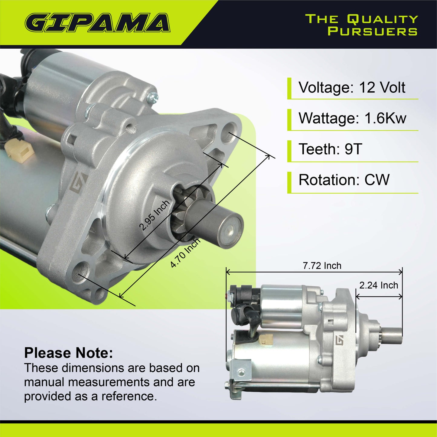 GIPAMA Starter for 98-99 2.3L Acura CL,97 2.2L Acura CL, 96-97 2.2L Accord, 98-02 2.3L Accord,96-97 2.2L Odyssey, 98 2.2L Odyssey, 96-97 2.2L Isuzu Oasis,98-99 2.3L Isuzu Oasis(17729N)