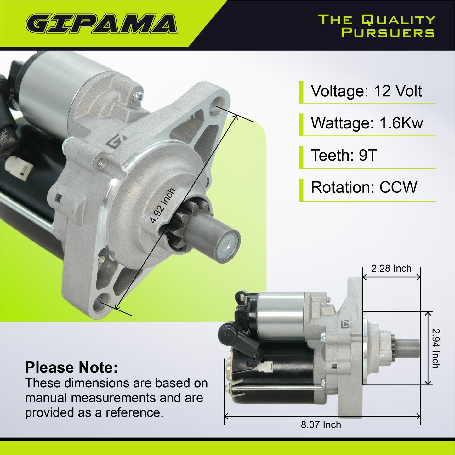 GIPAMA Starter for Honda Civic Acura EL 1998 1999 2000 2001 2002 2003 2004 2005 L4 1.6L 1.7L, 31200-P2E-A51, 31200-PLM-A51, 410-54115(17741N)
