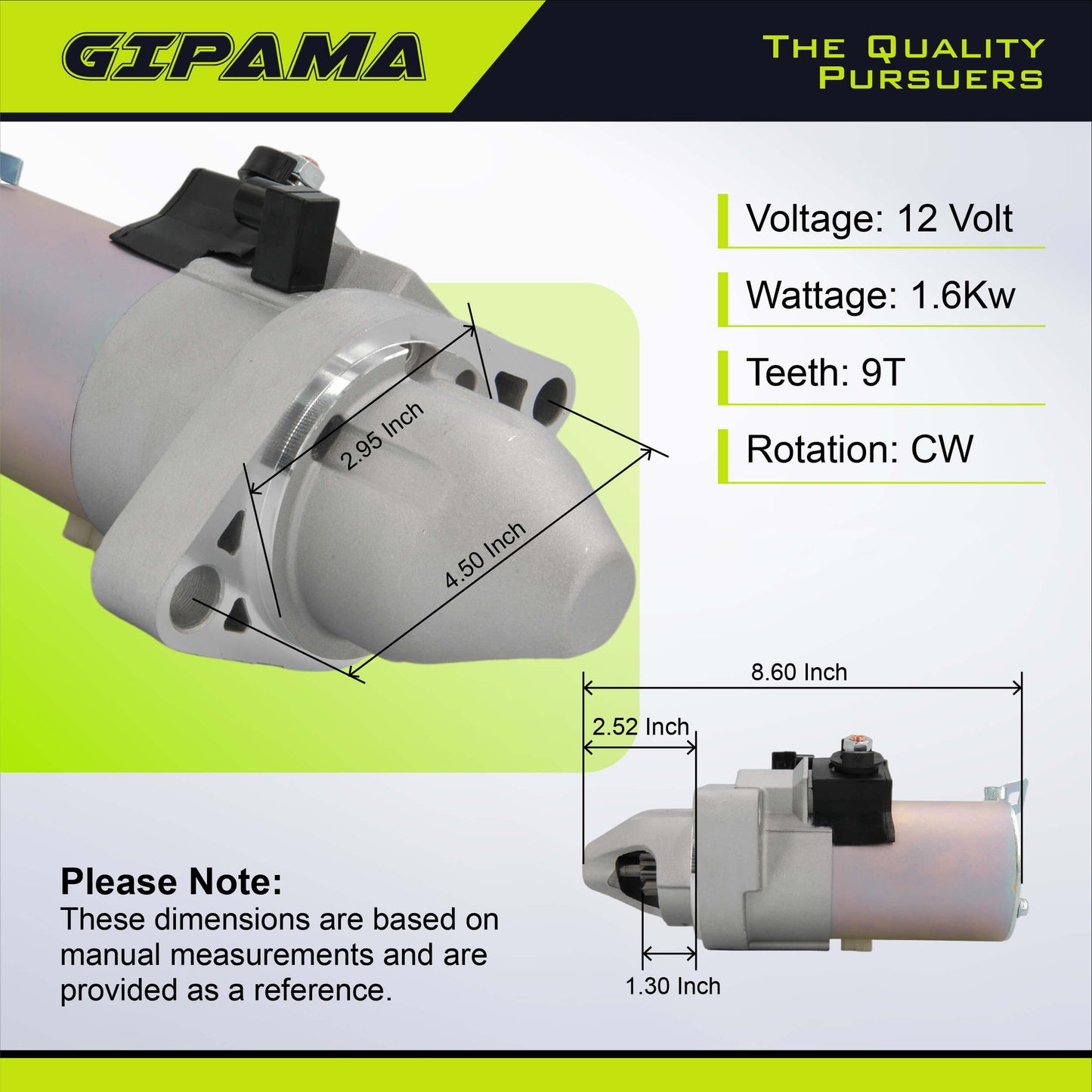 GIPAMA 17870N New Starter Compatible with 2003-2005 Honda Accord, 2003-2006 Honda Element, 2004-2005 Acura TSX, 2.4L L4 Engine, 17870N