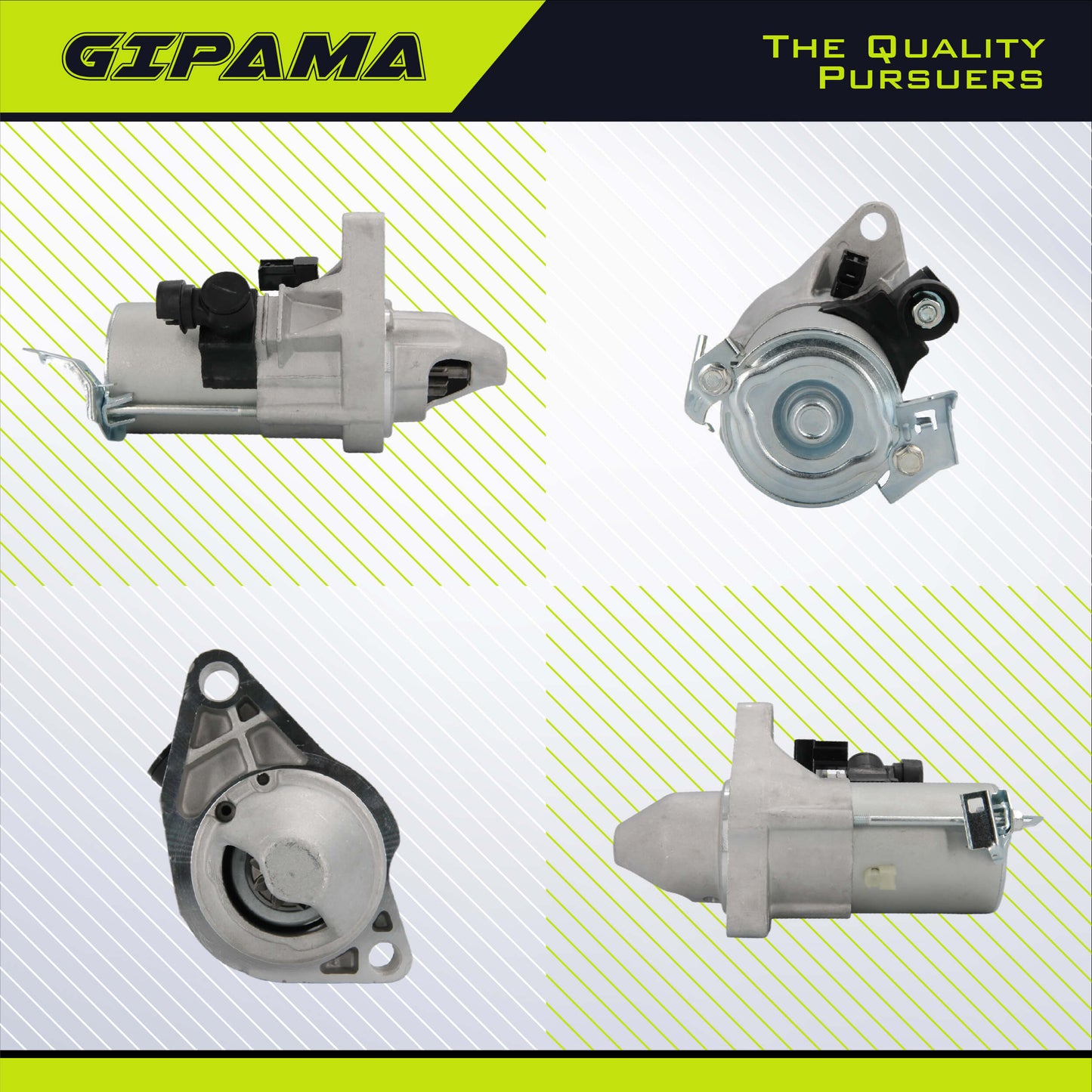 GIPAMA New Starter for Honda Civic L4 1.8L 2006 2007 2008 2009 2010 2011，OE Replacement # 31200-RNA-A50 31200-RNA-A51 31200-R40-A01 SMU0435 RNA50 336-2068 SM710-01,Starter Motor 17958N