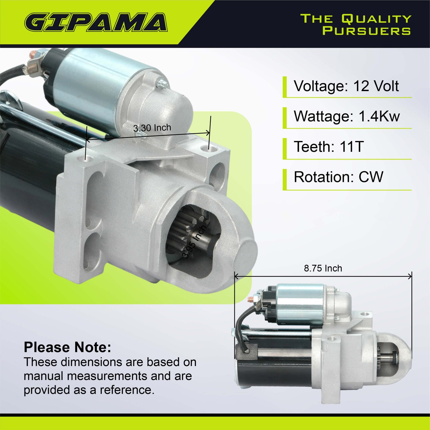 GIPAMA 6485 Starter for V6 4.3L 1999-2004 Chevrolet Astro Van Blazer Express Vans S10 Silverado 1500, GMC Jimmy Safari Savana 2500 Sierra Sonoma. SDR0086(6485N)