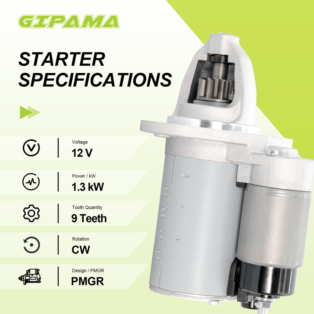 GIPAMA Starter for Jeep Wrangler 2012-2023, Dodge Ram 1500 2015-2023,Dodge Charger 2017-2023,Dodge Challenger 2017-2023, Chrysler 300 2017-2023, V6 3.6L(19202N)