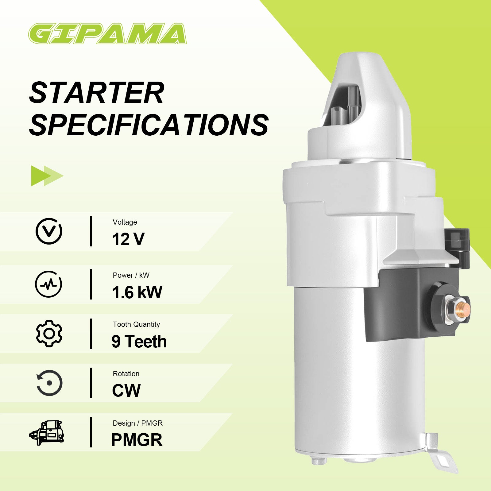 Gipama Starter for 2003-2005 Honda Accord, 2003-2006 Honda Element, 2004-2005 Acura TSX, 2.4L L4 Engine ( 17870N )