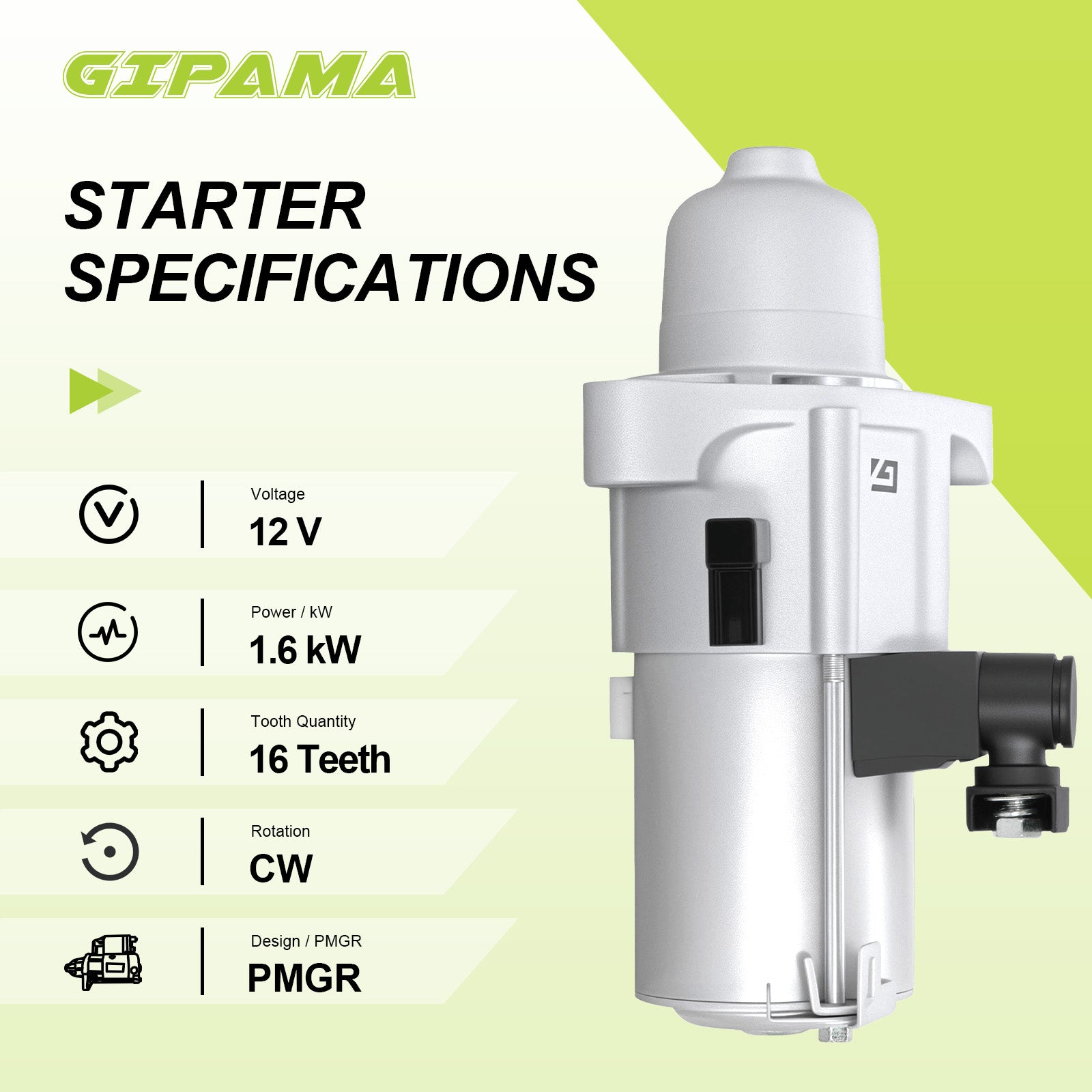 GIPAMA  Starter for Honda CRV 2018-2021,Civic 2016-2021,for Honda Accord 2018 2019 2020, L4 1.5L,(16434N)