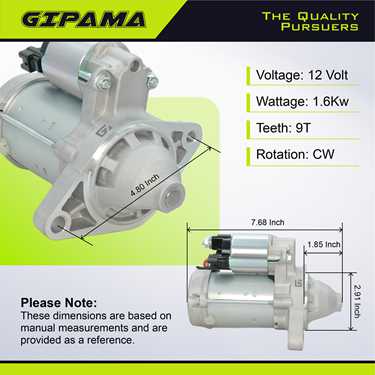 GIPAMA  Starter for Pontiac Vibe 2009-2010 & Toyota Corolla 2009-2016, Matrix 2009-2013(19049N)