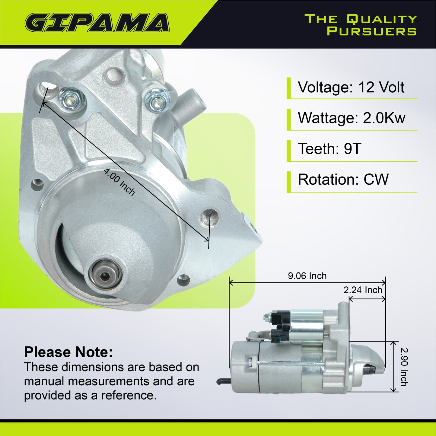 GIPAMA Starter for Toyota Tundra 2007-2011;Toyota Sequoia 2007-2011;Toyota Land Cruiser 2007-2011;Lexus LX570 2007-2011,V8 5.7L(19045N)