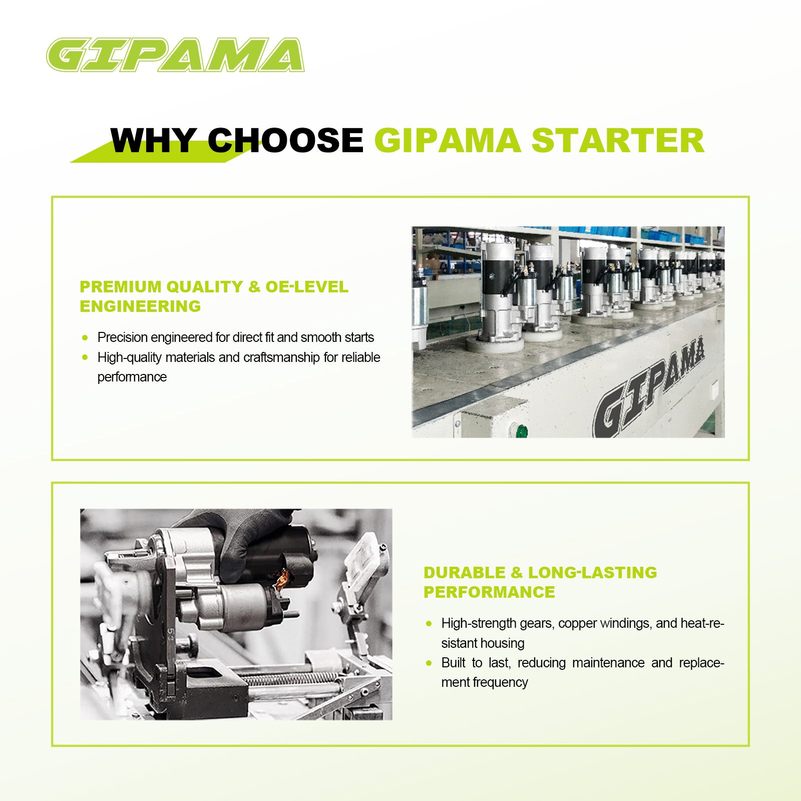 GIPAMA Starter for Honda Accord 2008-2012, CR-V, Element, Civic, CSX, TSX 2007-2011, 2.0L 2.4L L4 Engine, (17960N)