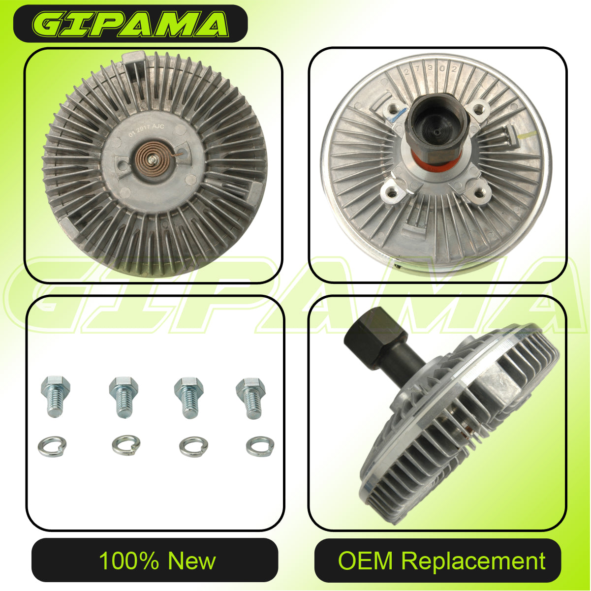 Gipama Radiator Cooling Fan Clutch Replacement for 1998-2007 Ford E-150 E-250 E-350, 1998-2006 Ford Econoline, 2005-2008 Ford F-150 F-250, 2004-2006 Lincoln Navigator (2917)