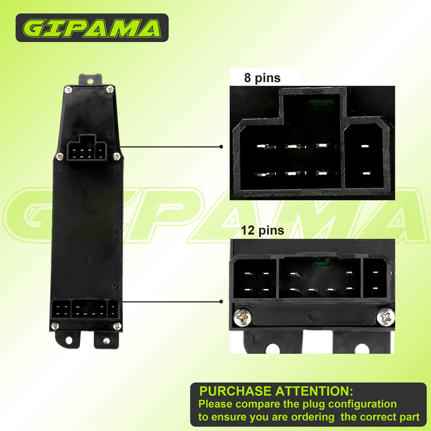 Gipama 901-448 Power Window Switch for 2003-2004 Dodge Dakota, 2001-2003 Durango, 2003-2009 Ram 1500/Ram 2500/Ram 3500（Driver Side)