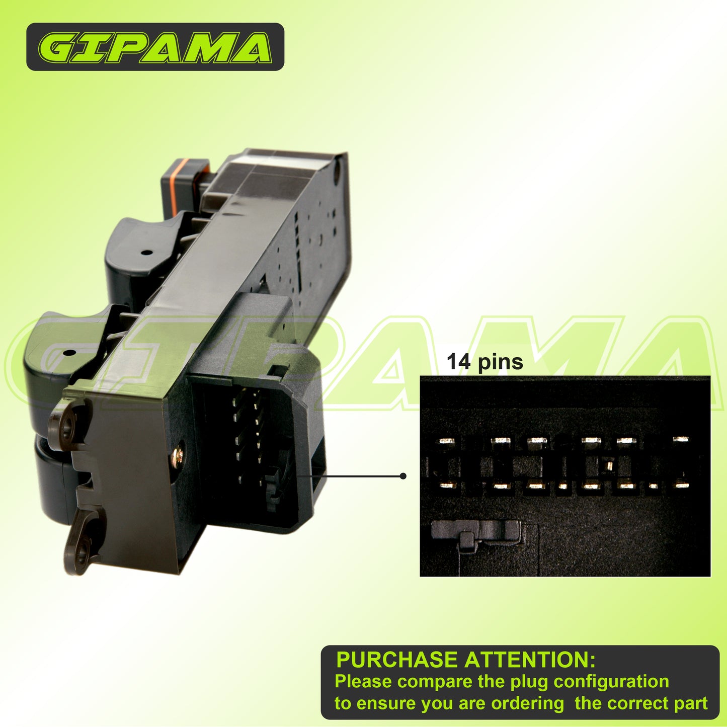 Gipama 901-705 Power Window Switch for Scion xA 2004-2006, Scion xB 2004-2006, Toyota Camry 2002-2006, Toyota Sienna 2004-2009(Driver Side)